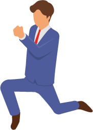 ジャンプしている男性のイラスト