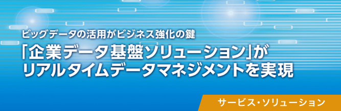 「企業データ基盤ソリューション」がリアルタイムデータマネジメントを実現