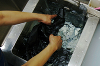 ブーツは水洗いで