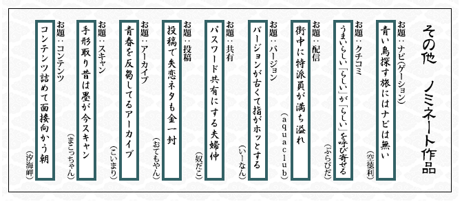 その他 ノミネート作品