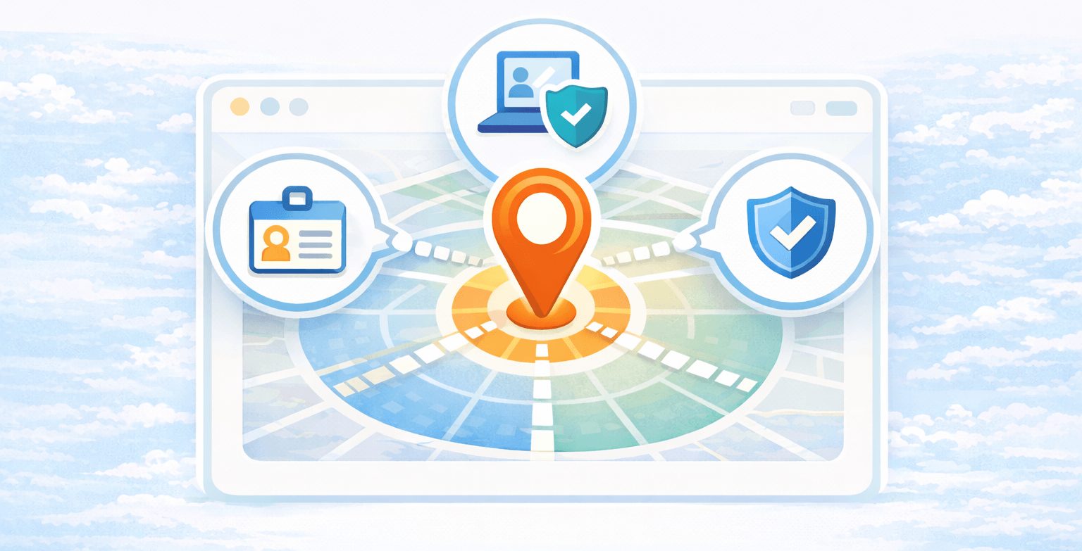 ゼロトラスト導入前に自社のID・端末・アクセス状況の現在地を可視化して把握するイメージ図