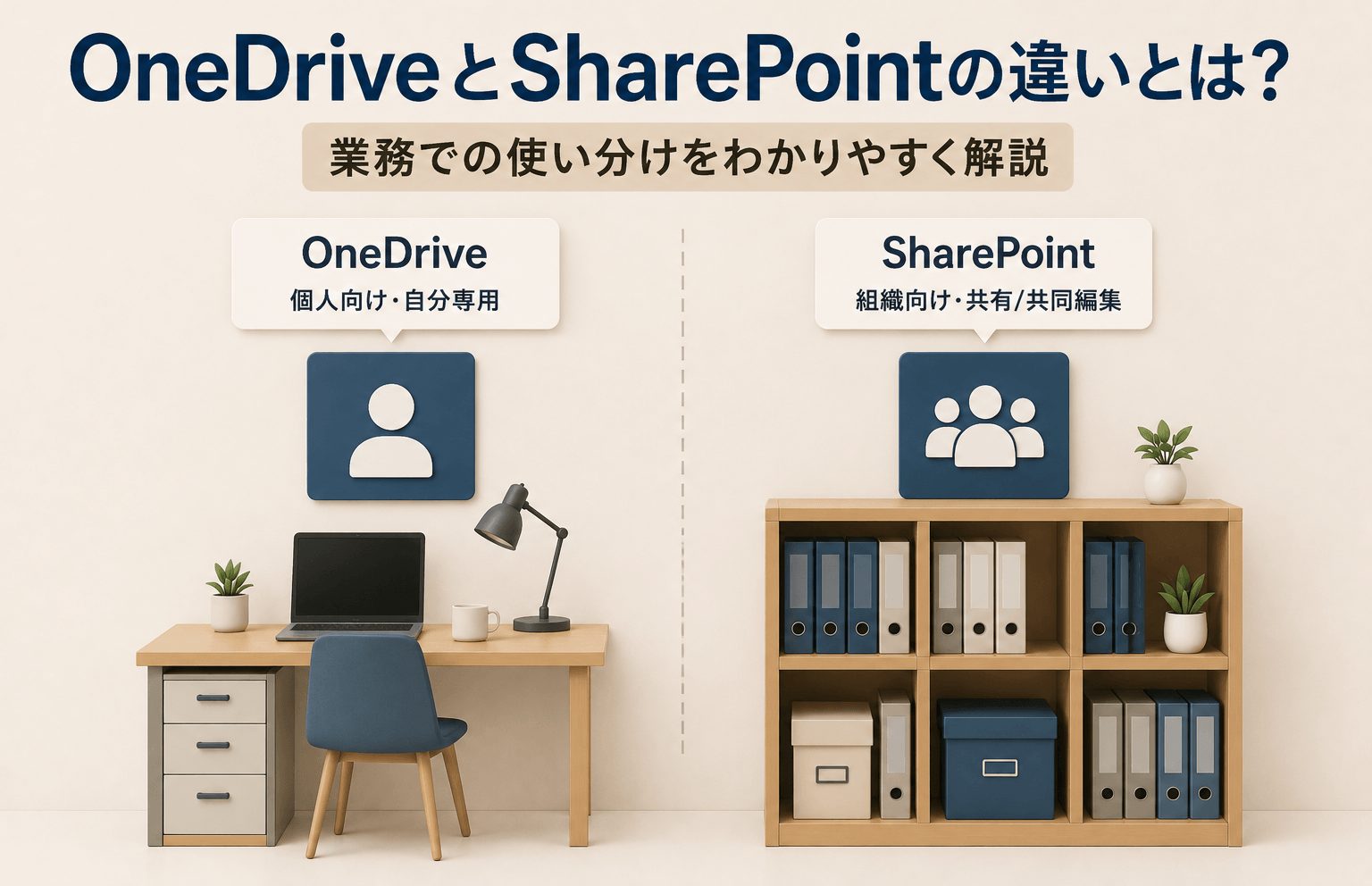 OneDriveとSharePointの違いとは？業務での使い分けをわかりやすく解説