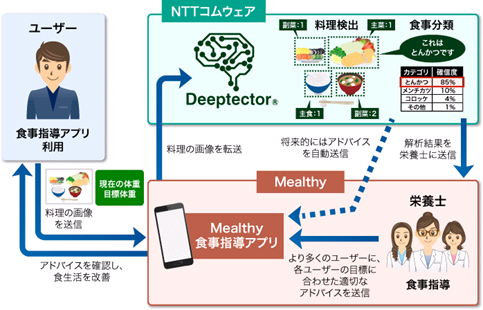 図1. Mealthy食事アドバイスのサービスの流れ)