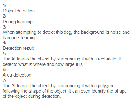 Object detection Area detection