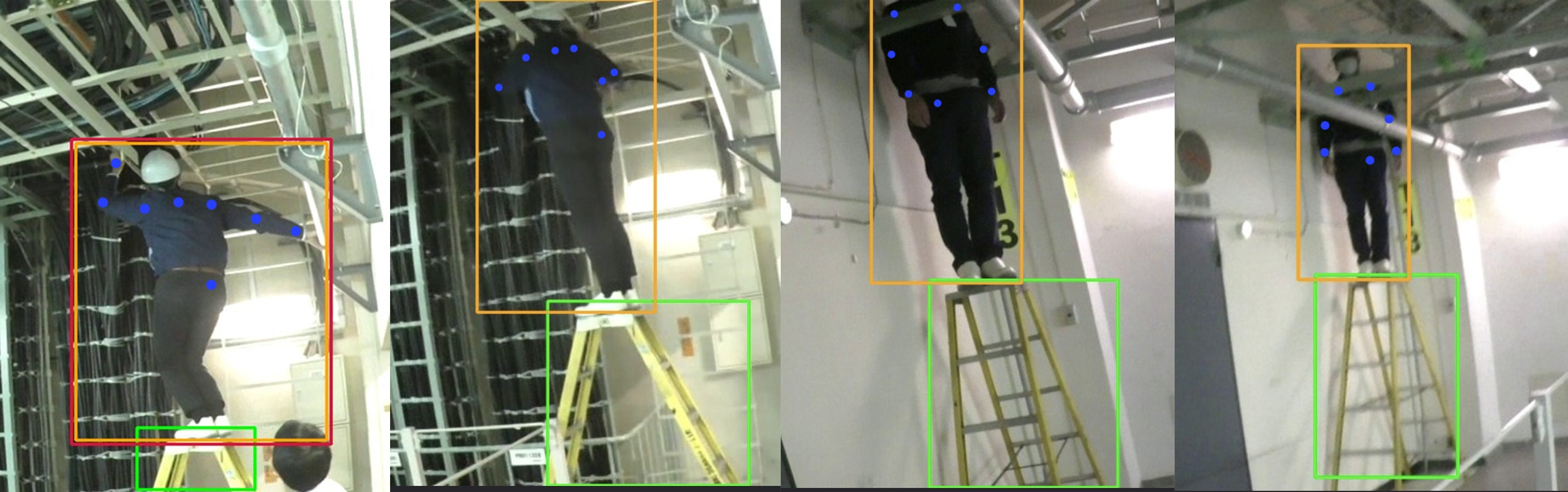 (Figure 3) AI detecting human physique information and stepladder location